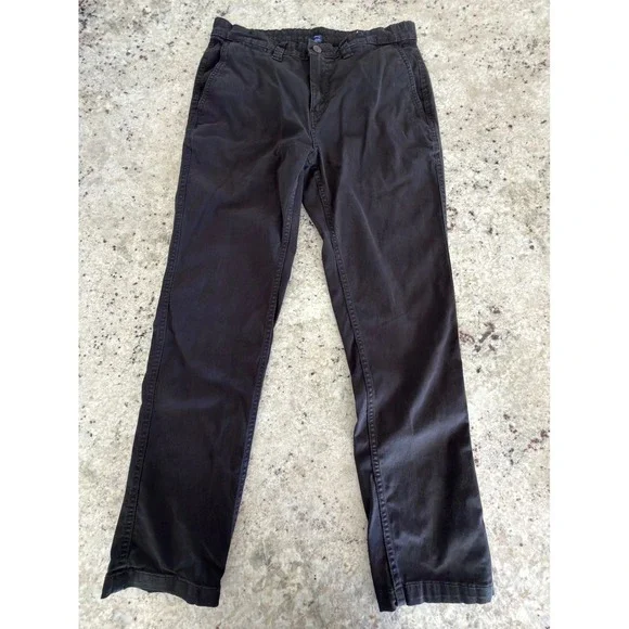 George Slim Fit Black Chino Pants Men's 32x30 - Picture 2 of 5